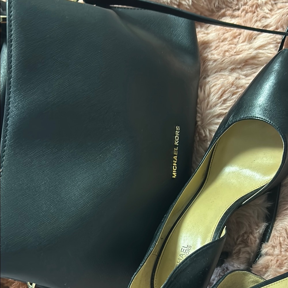 Michael Kors Black Handbag and Heels Set